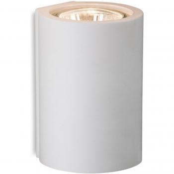 Aplique de pared Wells de escayola blanca para 1 bombilla GU10, dimensiones 9,2 cm