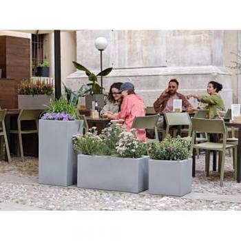 Maceta Cuadrada Schio Cubo 40 cm Cappuccino Reciclable Made in Italy