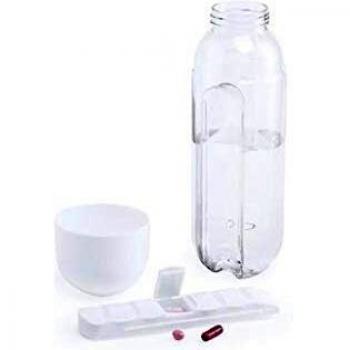BigBuy Wellness Bidon de Tritan con Pastillero