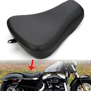 Motocicleta delantero trasero Asiento Rider pasajeros piel cojín para Harley Sportster XL 1200 883, por eclear - negro