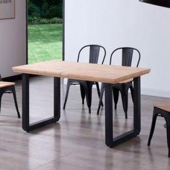 Mesa de comedor extensible Roma en roble nordish/negro