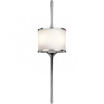Aplique de baño Mona cromo pulido 76,2 cm - Aplique de pared interior de 2 luces, acabado en cromo pulido, compatible con bombillas G9