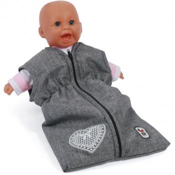 Saco de Dormir para Muñecas Bayer Chic 2000, Jeans Gris, hasta 55 cm, Ropa de Muñeca para Niños de 3 a 8 Años