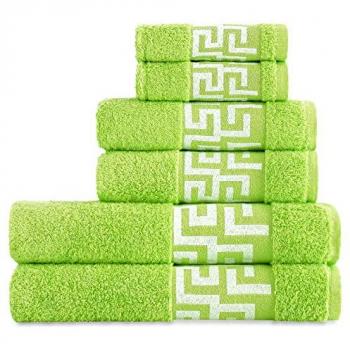 Juego de Toallas de Baño 6 Piezas Algodón 500 Gr. Color Pistacho, Modelo Cesar - Incluye 2 Toallas de Tocador, 2 de Lavabo y 2 Tamaño Sábana