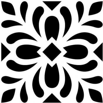 Artemio Plantilla Home déco-carreau Cemento Hojas, plástico, Negro, 17,5 x 0,2 x 21,5 cm