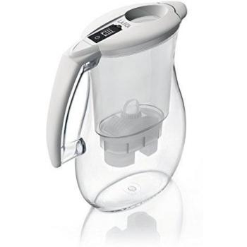 Elegante jarra para filtrar el agua del grifo y mejorar su sabor- Laica J71-AA Table TOP blanca , capacidad 2,7 litros, incluye 1 filtro bi-flux que reduce la cal y el cloro y dura 150 litros o 1 mes.