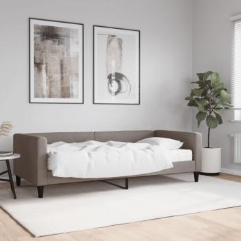 Sofá cama con colchón Tortor 90x200 cm en tela gris taupe