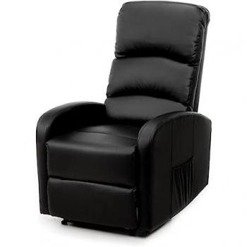 Sillón Relax Cavana ECO-8580, Reclinable de Forma Manual hasta 160º, Polipiel, Sistema Pared Cero, Dos Bolsillos Laterales, Marrón/Negro