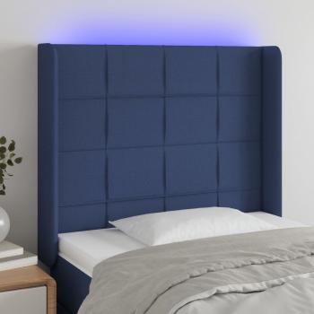 Cabecero LED Azul 103x16x128 cm Tela