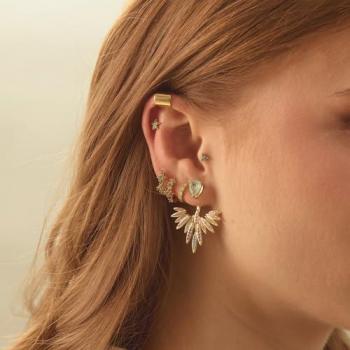 Piercing Tragus Earcandy Princesse en Plata 925 con Baño de Oro Amarillo 18k y Circonitas Azules
