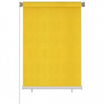 Cortina de rodillo al aire libre 100x140 cm amarillo HDPE