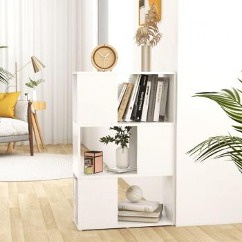 Estantería divisor de espacios aglomerado blanca 60x24x94 cm y madera contrachapada 60x24x94 cm