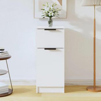 Aparador de madera contrachapada blanco brillante 30x30x70 cm Mueble de Almacenaje de Salón, Buffet para salón, Armario Auxiliar, Armario de Almacenamiento