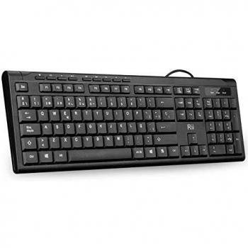 Rii RK907 USB - Teclado con Cable, QWERTY español, Negro