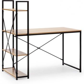 Mesa de Escritorio Lidia con Estantes 120cm Negro