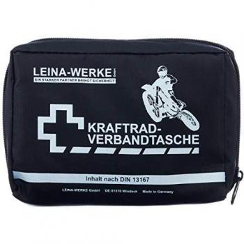 Bolsa de primeros auxilios para motocicleta LEINA, contenido DIN 13167, negro