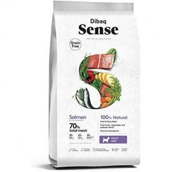 Dibaq Sense Grain Free Salmon Mini. Alimento Hipoalergénico 100% Natural perros. 2 Kg