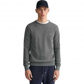GANT Mens Bicolored Raglan Half Zip Jumper - 92 Dark Grey Melange - M - Male
