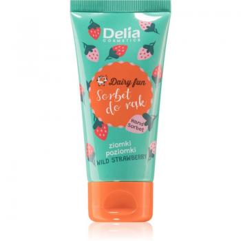Delia Cosmetics Dairy Fun Hand Sorbet Wild Strawberry 50g - Crema hidratante y regeneradora para manos con extractos naturales, aroma a fresa silvestre