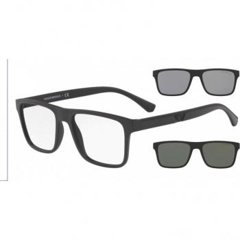 Emporio Armani EA4115 With Clip-On 58011W Men's Eyeglasses Black Size 52 - Blue Light Block Available