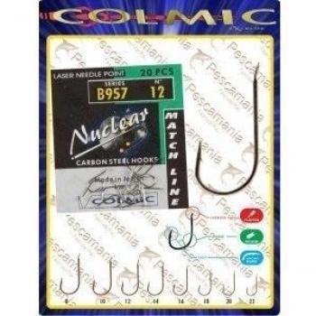 MATCH LINE NUCLEAR DE ESPINO PARA VALLAR COLMIC B957 ANZUELOS DE PESCA TAMAÑO 20 PIEZAS DE UNIÓN DE BRONCE