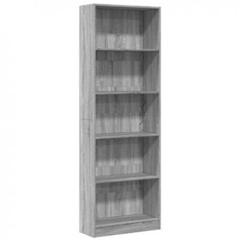 Estantería de madera de ingeniería gris Sonoma 60x24x176 cm