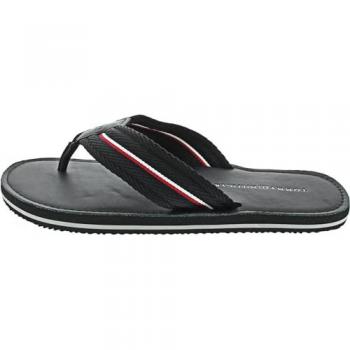 Sandalias de Hombre Tommy Hilfiger de Cuero Negro, Modelo Beach, Talla 45 EU