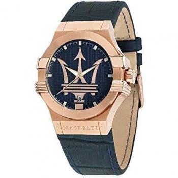 Reloj de pulsera analógico con mecanismo de cuarzo y correa de piel para hombre de Maserati, R8851108027