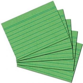 Fichas de Estudio Herlitz A6 Lineras Verdes, 100 Piezas, 170g/m²