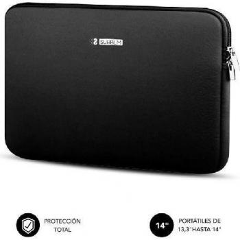 Subblim Business Laptop Sleeve Neoprene Funda para Portátiles de 13.3-14 Negra (SUBLS-SKIN014)