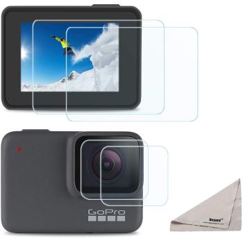 Deyard Protector de Pantalla de Cristal Templado para GoPro Hero 7 Blanco GoPro Hero 7 Silver