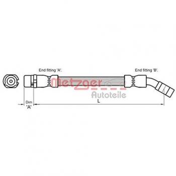 Metzger 4112834 Tubo flexible de frenos