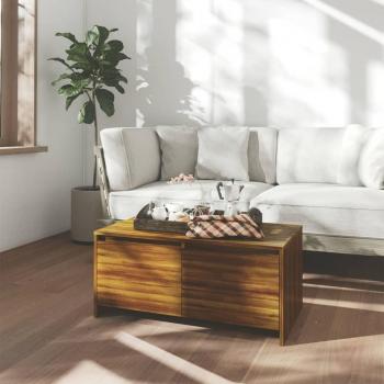 Mesa de centro de aglomerado roble marrón 90x50x41,5 cm Meuble Salón Mesita de Salón o Comedor o Auxiliar Mesa de Café Madera de ingeniería Blanco, Negro, Roble Sonoma y
