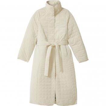 Desigual Women's White Belted Long Sleeve Jacket with Front Pockets, Fall/Winter Collection