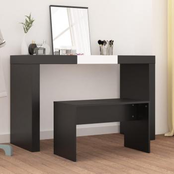 Taburete negro de madera multicapa 70x35x45 cm