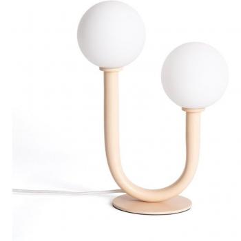 Lámpara de Mesa Efectoled Zeina Beige de Metal y Cristal