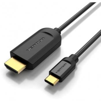 Cable Conversor HDMI 1.4 4K Vention CGUBG/ USB Tipo-C Macho - HDMI Macho/ 1.5m/ Negro