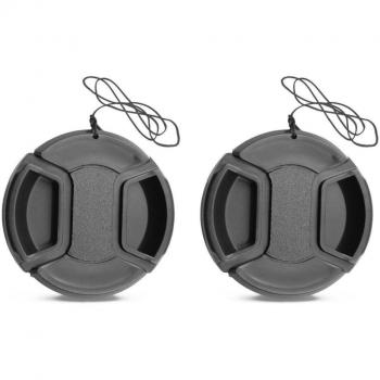 Eggsnow (2-Pack) 55mm Center Pinch Front Lens Cap for SONY Alpha Series A99 A77 A65 A58 A57 A55 A390 A100 DSLR Cameras or other Cameras with a 55MM Filter Thread Lens