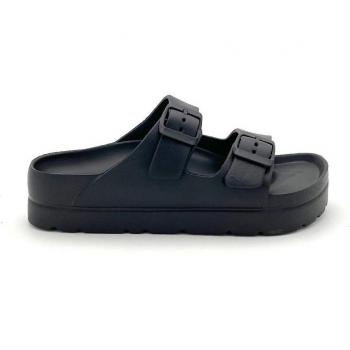 Chanclas de mujer Kelara con doble hebilla y plataforma de goma para la playa
