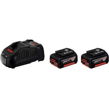 Bosch Professional 1600A00B8J Power Set 5,0 Cargador rápido Litio, 2 baterías x 5.0 Ah, 18 V, Negro