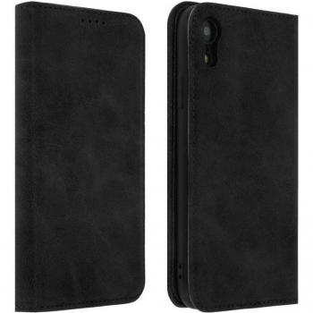 Funda tipo libro billetera vintage negra para iPhone XR