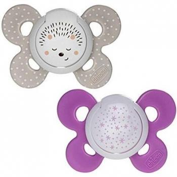 Chicco Physio Comfort Night Silicone Pacifier 16-36m - Rose & Grey (2-pack)