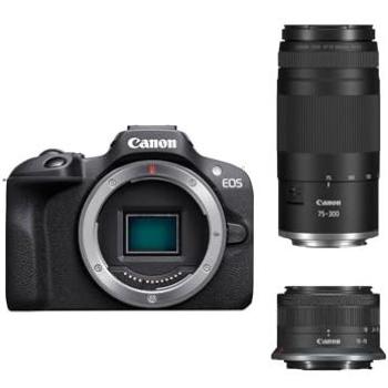 Canon EOS R100 Kit Mirrorless 24.1MP APS-C con Objetivos RF-S 18-45mm f/4.5-6.3 IS STM y RF 75-300mm f/4-5.6