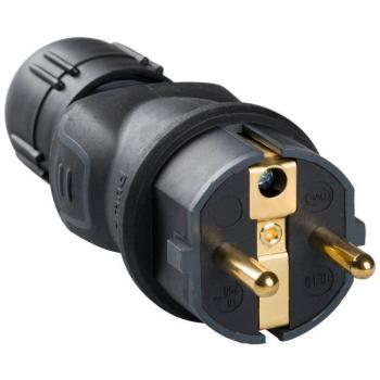 Legrand, 050340 Bases y clavijas - Enchufe profesional, con protección en intemperie de caucho negro, 16A a 230V, material de gran resistencia para usos severos