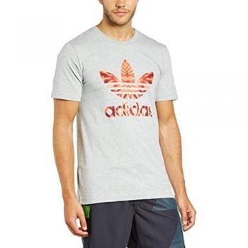 adidas Shirt Trefoil Burst Tee - Camiseta de fitness para hombre, color gris, talla UK: Talla 7 to 8