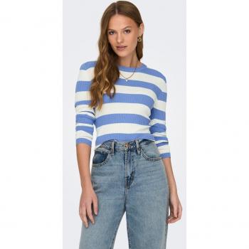 Jersey de mujer de punto fino acanalado a rayas