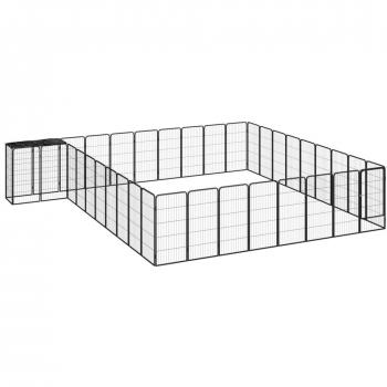 vidaXL 38-Panel Dog Playpen Black 50x100 cm Powder-coated Steel