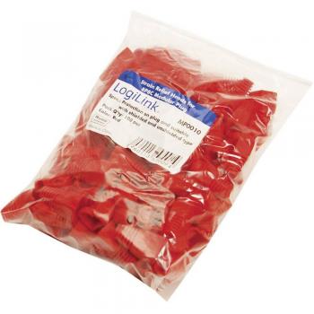 LogiLink MP0010 Red RJ45 Anti-Kink Sleeve, 100 Pieces