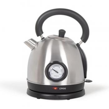 Hervidor de Agua Livoo DOD157S con Control de Temperatura, Capacidad 1.8L, Potencia 1800W, Diseño Retro con Termómetro