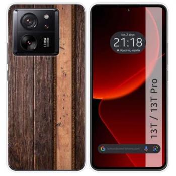 Funda de Silicona para Xiaomi 13T / 13T Pro 5G Diseño Madera con Dibujos
